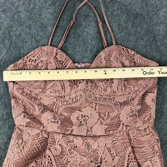 Two Sisters Dress Size 8 Blush Pink Floral Lace Overlay High-Low Sweetheart Neck - Picture 11 of 16